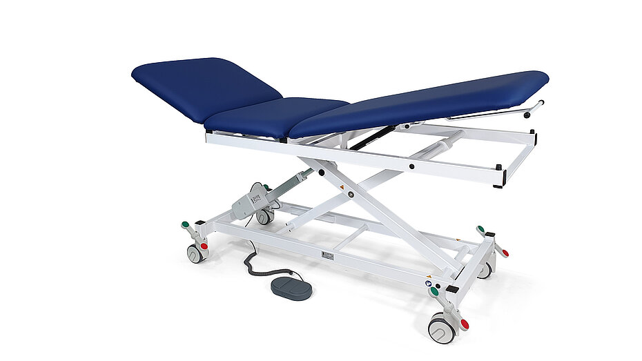 Modell 1050-00E - Behandlungs- und Therapieliege mit elektrischer Höhenverstellung, dreiteilige Liegefläche